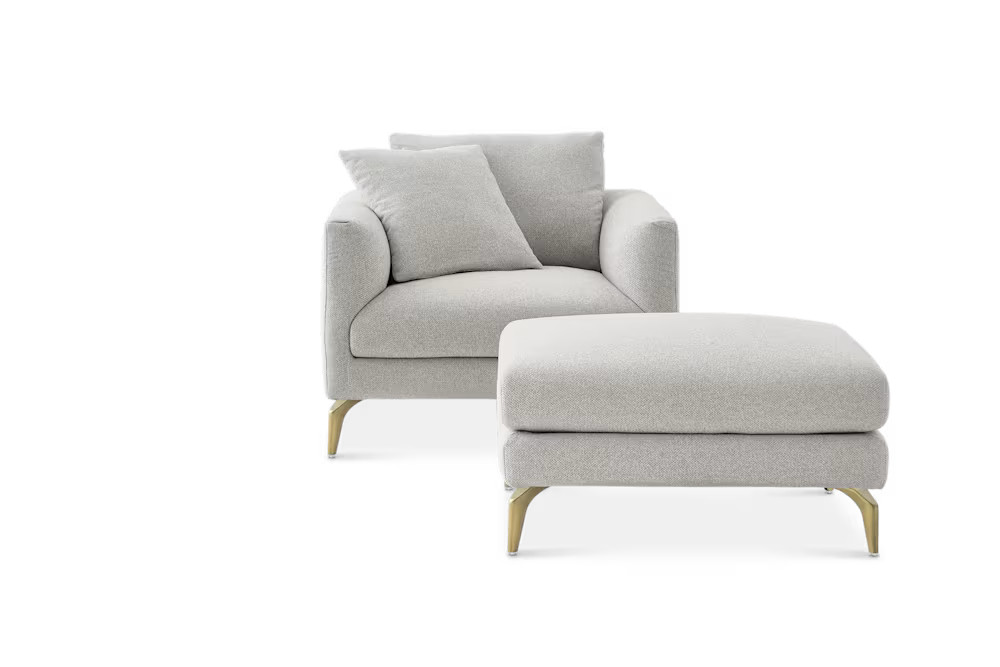 Lena Performance Fabric Armchair with Ottoman | Castlery US | Castlery US