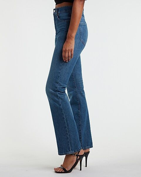 High Waisted Medium Wash 90s Bootcut Jeans | Express