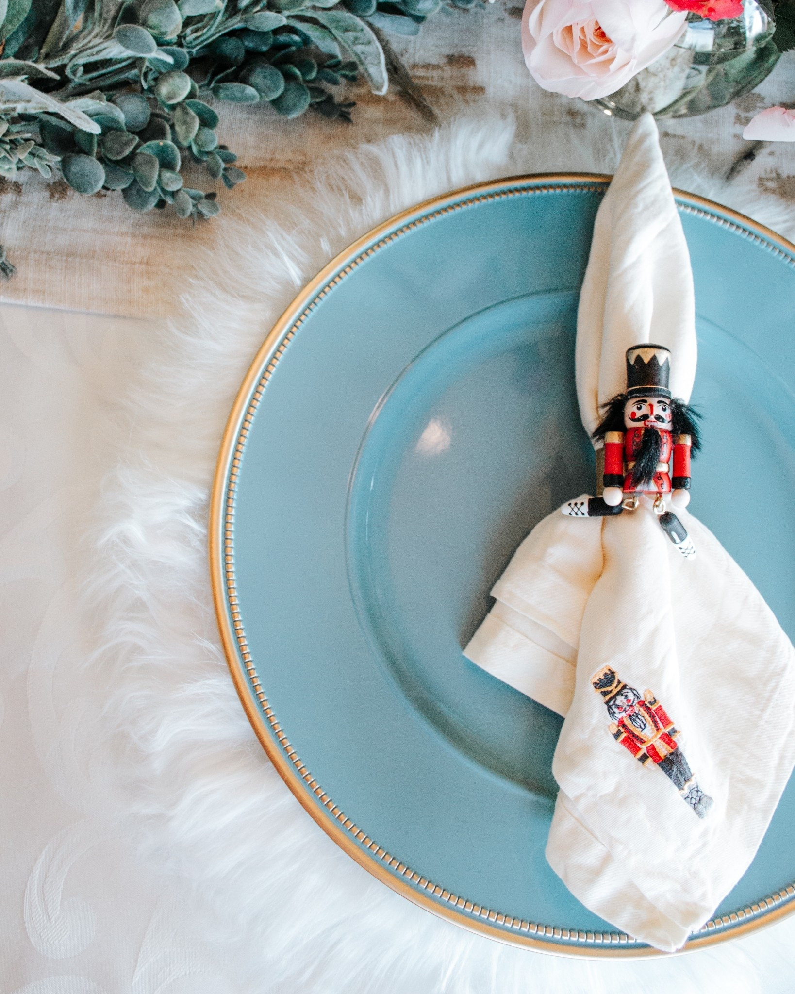 I’m a sucker for a cute nutcracker Christmas tablescape. These Christmas table settings are so cute. The nutcrackers are hand carved. Also on this tablescape are these feathered mats. 

#HolidayTablescape
#NutcrackerDecor
#ChristmasTablescape
#HolidayTableInspo
#FestiveTableSetting
#NutcrackerChristmas
#HolidayHomeStyling
#ElegantHolidayTable
#ChristmasDiningDecor
#SeasonalTablescape
#HolidayHostessStyle
#ChristmasTableDecor
#ClassicNutcrackerStyle
#StyledForTheSeason
#LTKHolidayHome

#LTKHoliday #LTKHome #LTKGiftGuide
