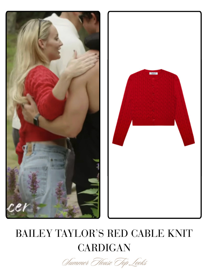 Bailey Taylor's Red Cable Knit Cardigan 

 