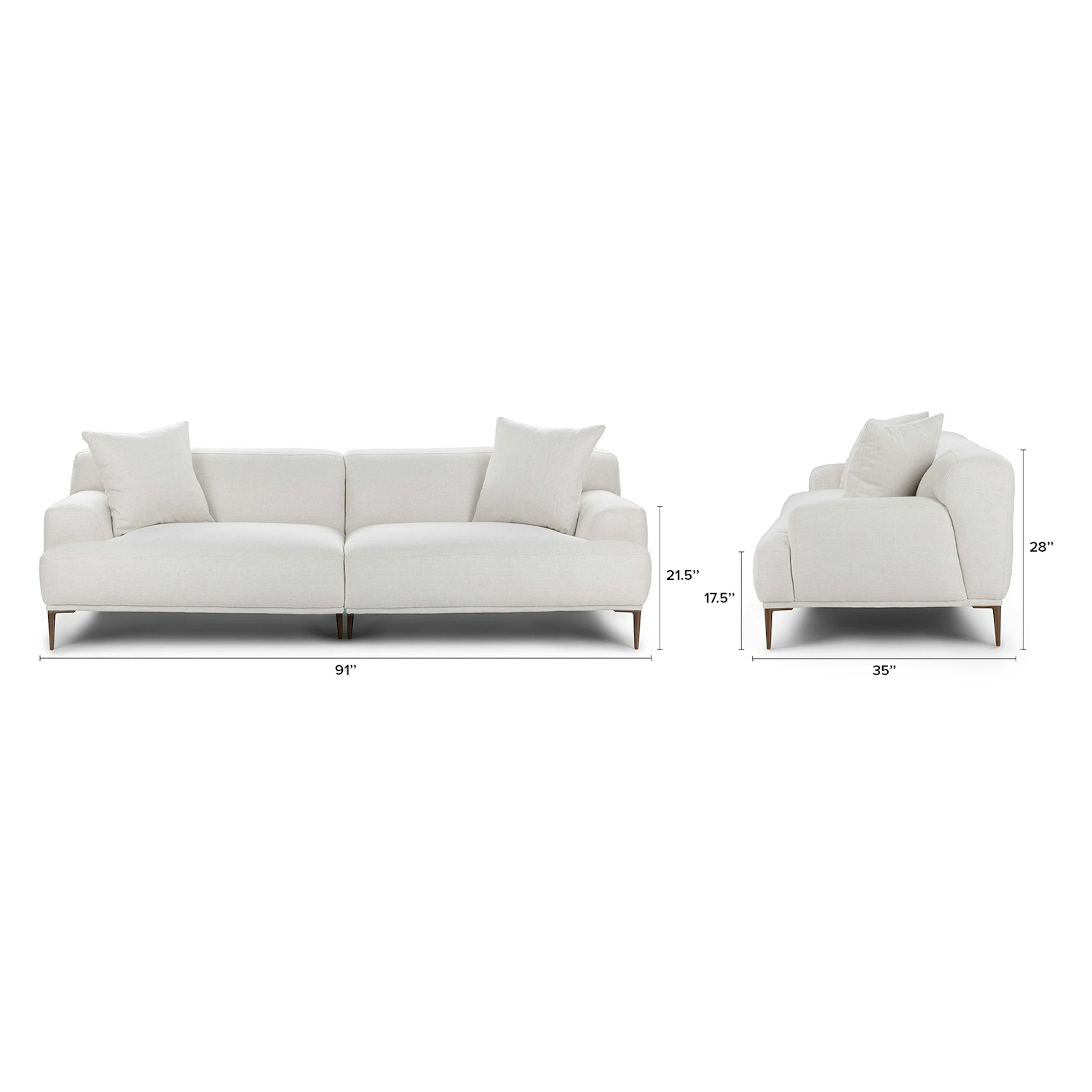 Abisko 91" Sofa - Quartz White | Article