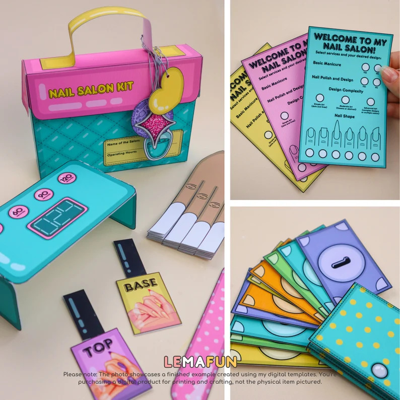 Nail Salon Game Kit - Printable DIY Children's Activity, Fun Home Learning Craft, Educational, Ho... | Etsy (US)