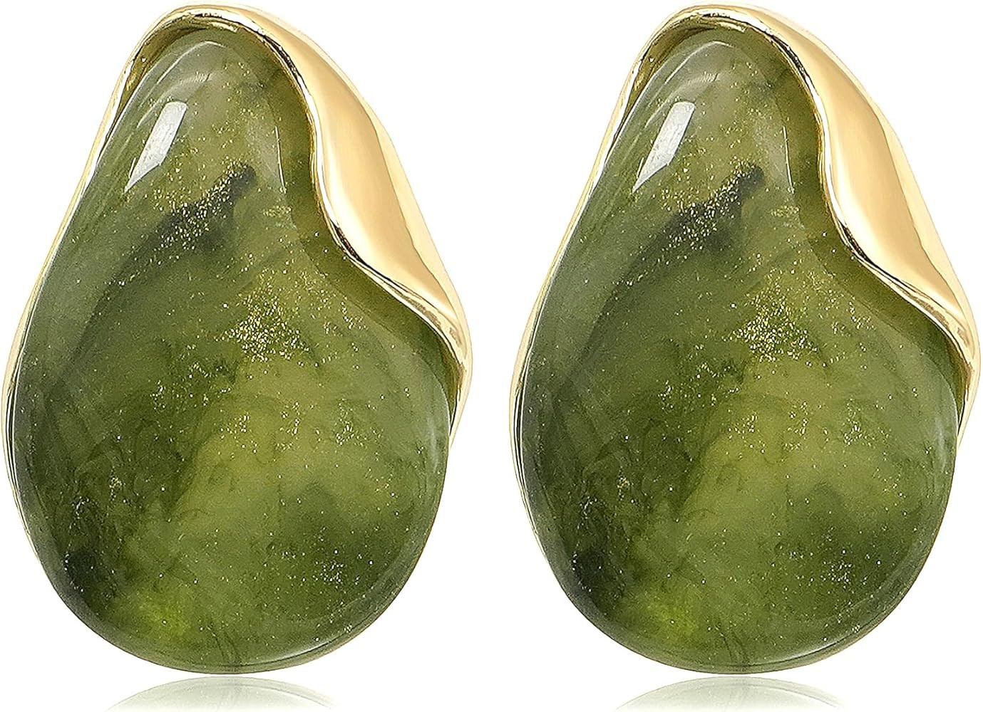 Acrylic Earrings for Women Irregular Resin Drop Earrings Metal Waterdrop Earring | Amazon (US)