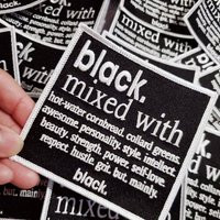 The Original ""Black Mixed With ... Mainly Black"" Iron-On Embroidered Patch, Size 4"" X 4"", Empowerment Badge, Diy Applique For Clothing | Etsy (US)