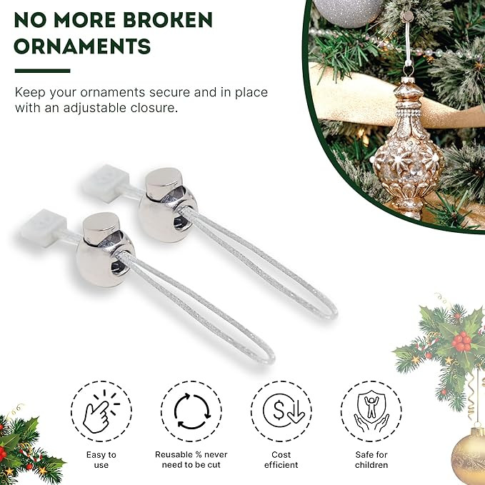 ORNAMENT ANCHOR Ornament Hooks for Hanging Christmas Decorations - No-Slip Hanging Hooks for Xmas... | Amazon (US)