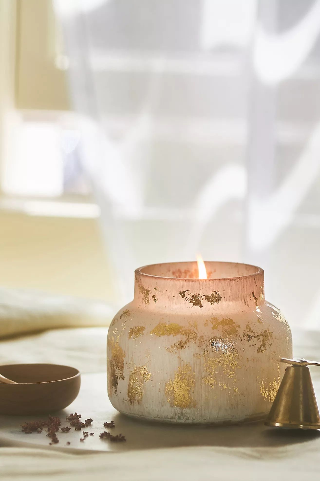 Capri Blue Volcano Gold Selenite Glass Jar Candle | Anthropologie (US)