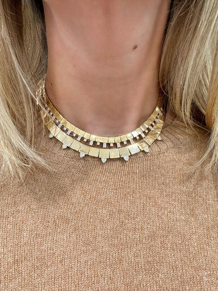 How chic & stunning are these yellow gold and diamond collar necklaces?! 14k gold. Looks great on their own or layered. 

Gold jewelry 
Luxury
Fine jewelry 
Diamonds
Summer accessories 
Summer outfit 
Gift ideas

#LTKStyleTip #LTKOver40 #LTKWedding