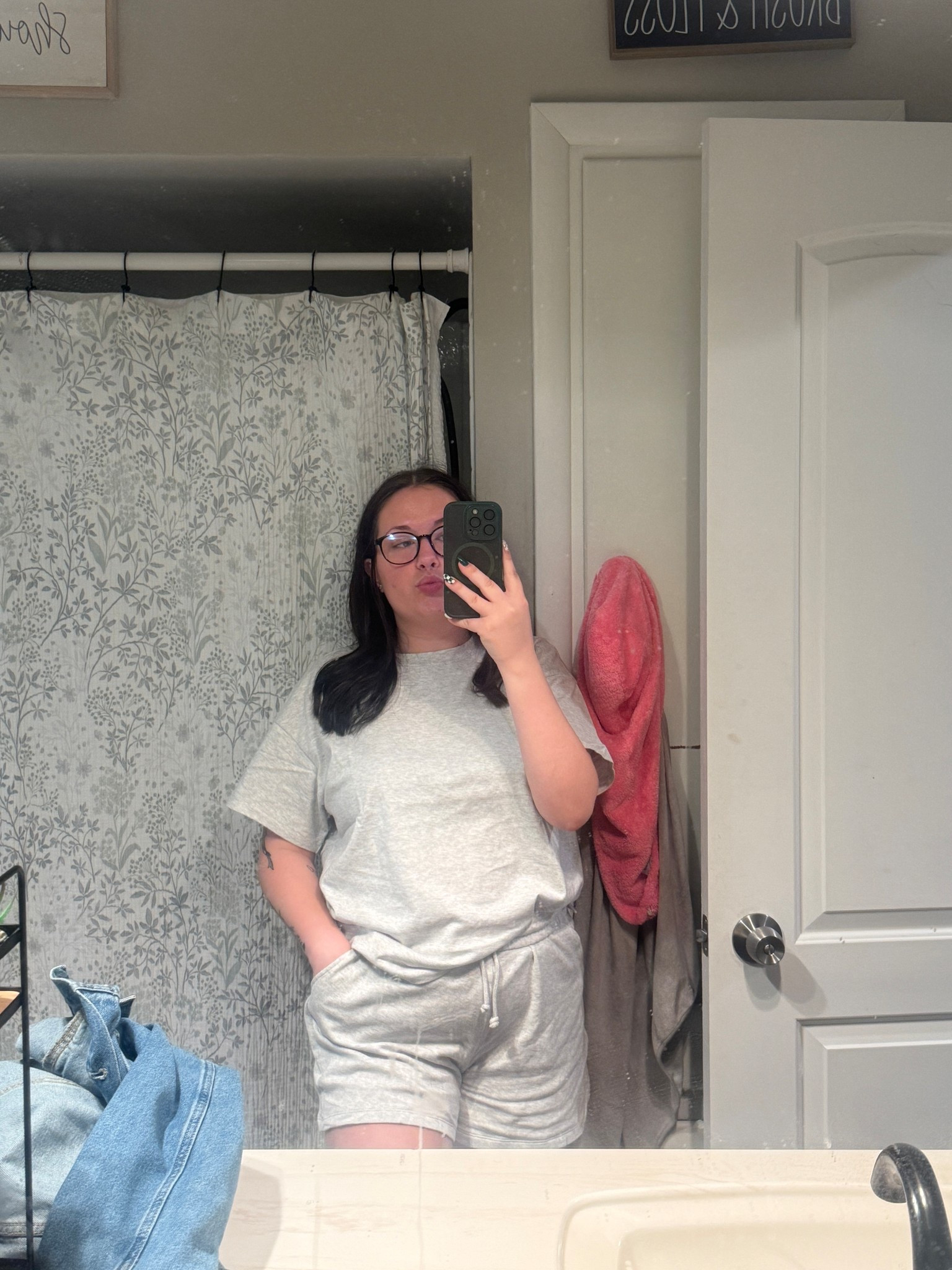 This matching set made me feel put together but still comfy enough I didn’t get overstimulated while being a busy toddler mom LOL…
Hence the dirty mirror from my toddler!
Medium in shorts & Large in top!

#LTKmomlife #LTKootd #LTKSaleAlert