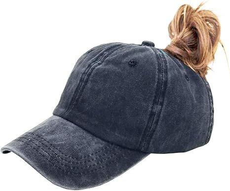 Eohak Ponytail Baseball Hat Distressed Retro Washed Womens Twill | Amazon (US)