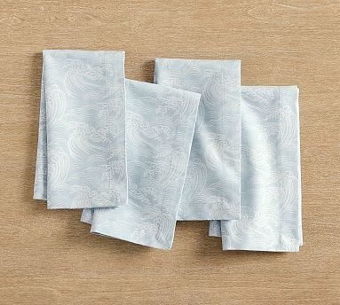 Ocean Waves Cotton Napkins - Set of 4 | Pottery Barn (US)