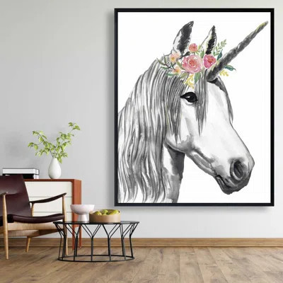 Unicorn Children Art Bedroom Framed Canvas | Home Decor | Wayfair North America