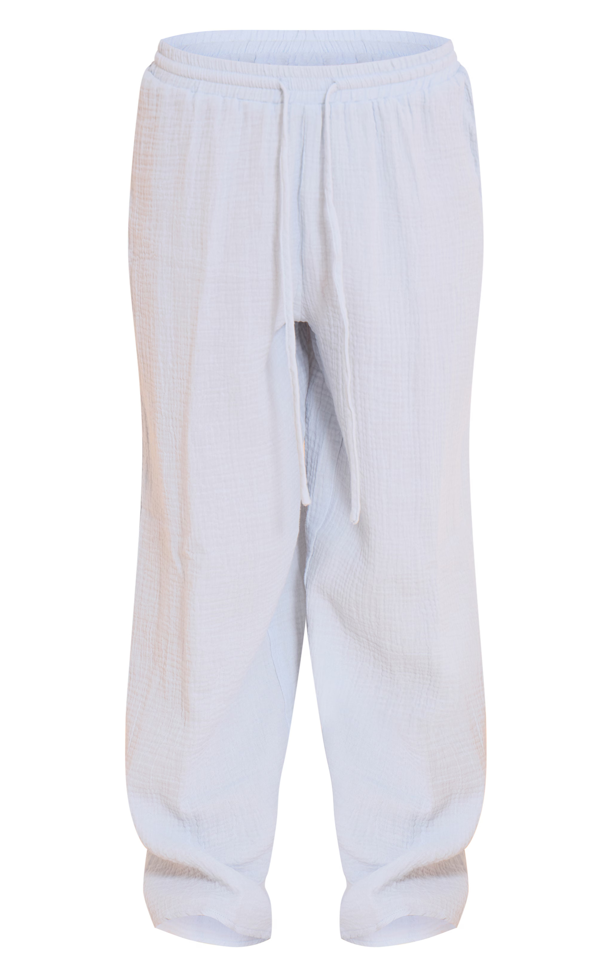 Petite Baby Blue Cheesecloth Textured Trouser | Petite | PrettyLittleThing UK