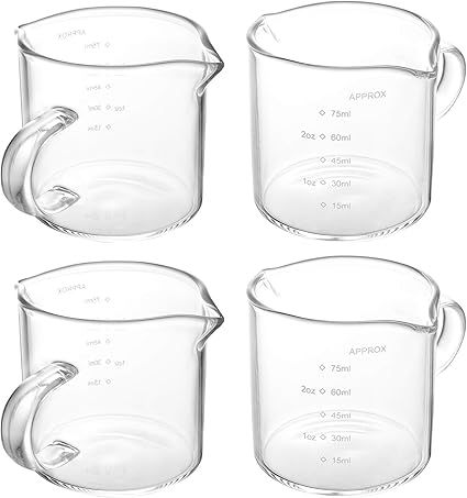 Amazon.com: Yarlung 4 Pack Glass Measuring Cups with Double Spouts, Shot Glasses Triple Pitcher f... | Amazon (US)