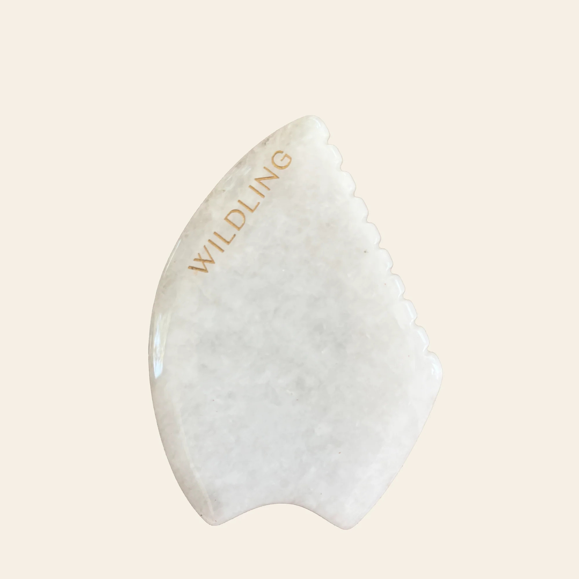 Facial Gua Sha Empress Jade, Custom Crafted White Jade | Wildling | Wildling Beauty