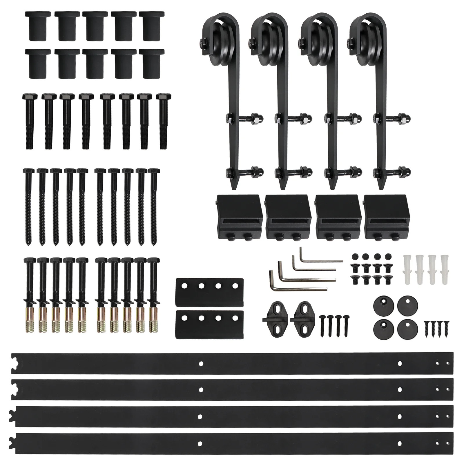 Zeny 12Ft Double Door Sliding Barn Door Hardware Kit - Smoothly and Quietly -Easy to Install - Do... | Walmart (US)