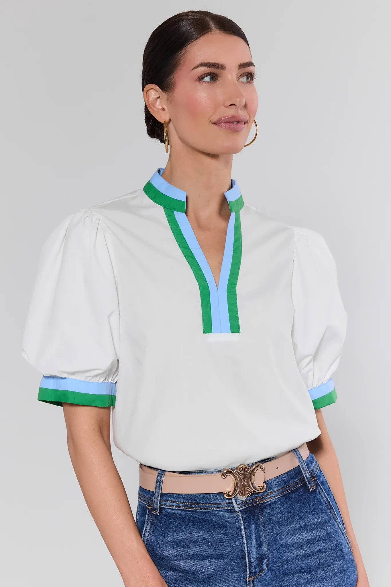 Adelaide White Puff Sleeve Top | Avara