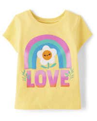 Baby And Toddler Girls Love Flower Graphic Tee - sun valley | The Children's Place