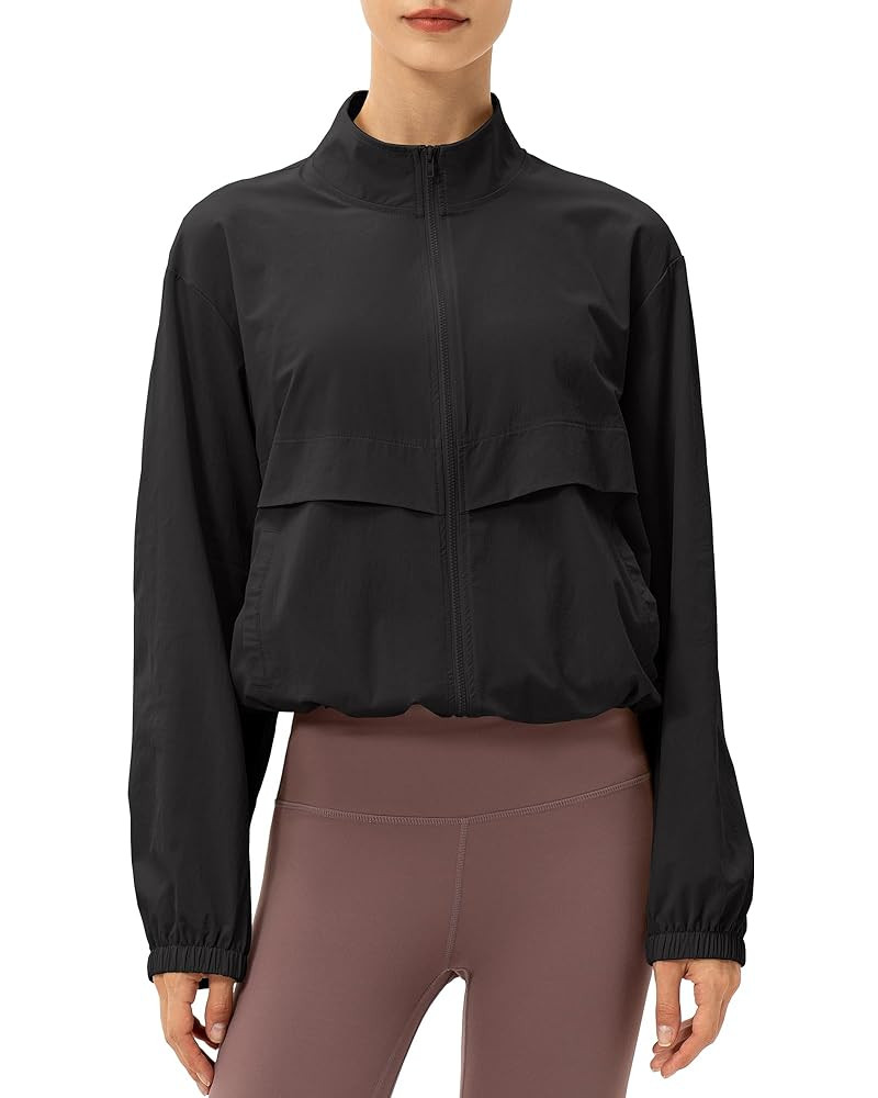 Gacaky Women's Athletic Workout Running Track Full Zip Cropped Jackets UPF 50+ Sun Protection Sta... | Amazon (US)