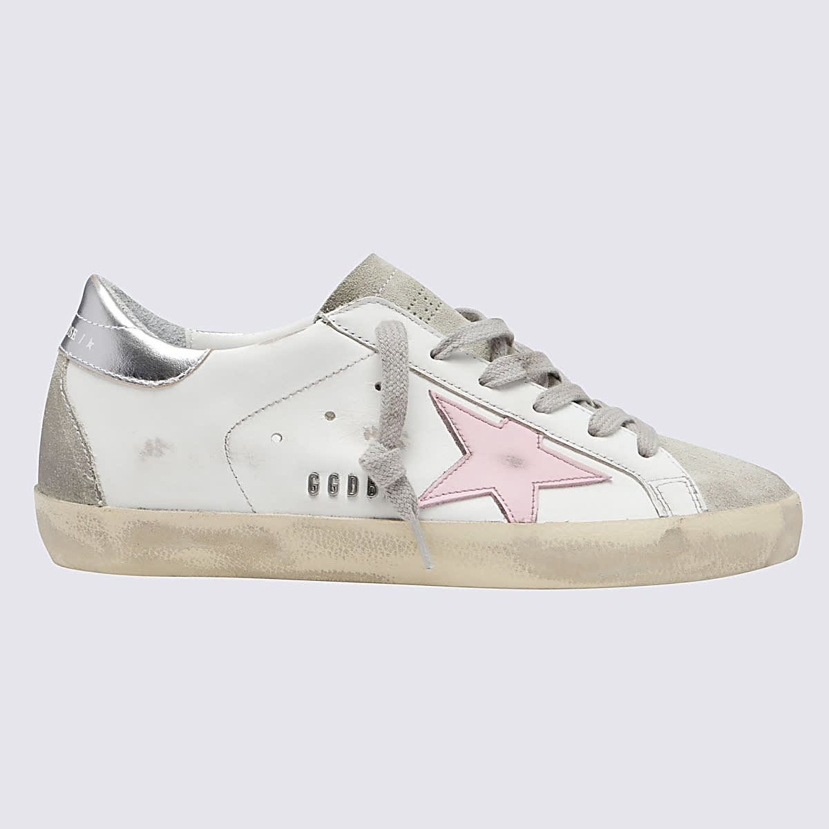 Golden Goose White Ice And Orchid Pink Leather Super-star Sneakers | Italist.com US