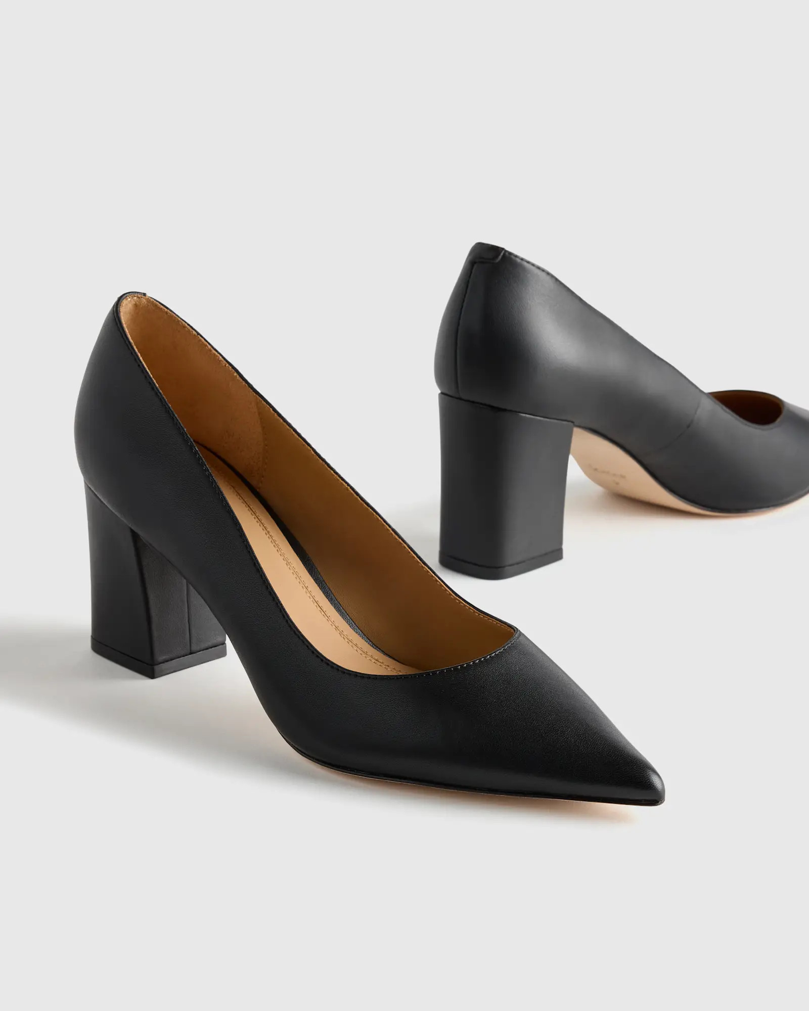 Italian Leather 65mm Block Heel Pump | Quince
