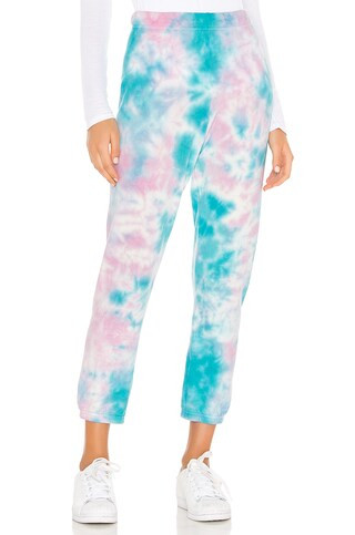 Michael Lauren Nate Crop Sweatpant in Pink & Turquoise Tie Dye from Revolve.com | Revolve Clothing (Global)