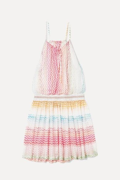 Missoni - Mare Striped Crochet-knit Mini Dress - Pink | NET-A-PORTER (US)