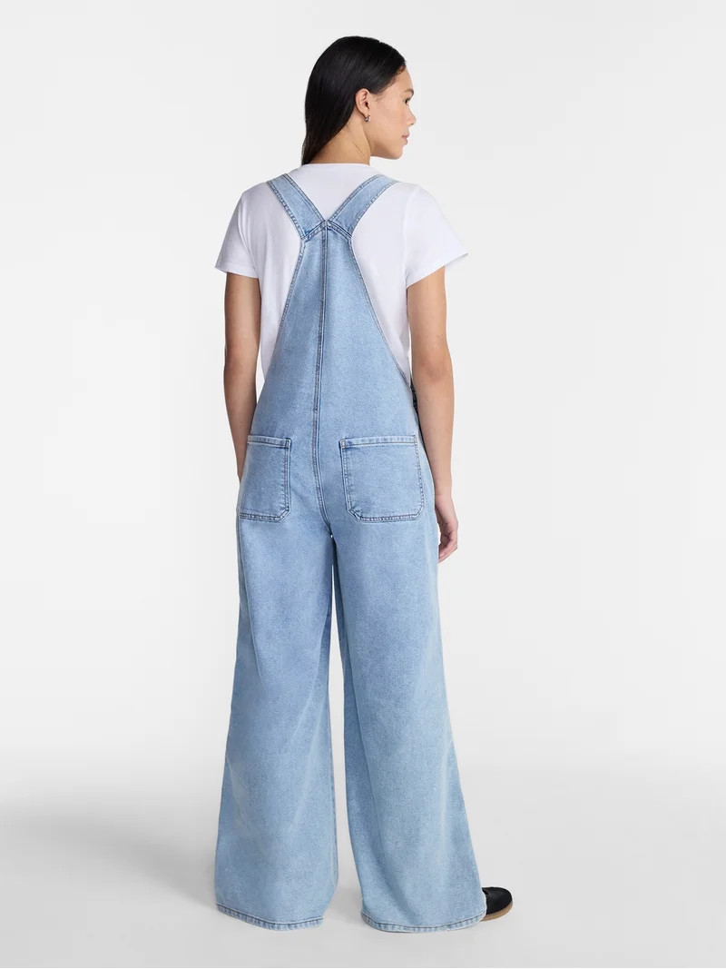 No Boundaries Wide Leg Baggy Overalls, Women's XXS-XXL | Walmart (US)