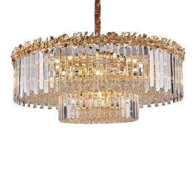 Marquise 28-Light Round Chandelier - Gold | Perigold