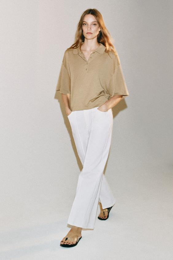 ZW COLLECTION WIDE LEG HIGH-RISE JEANS | Zara US