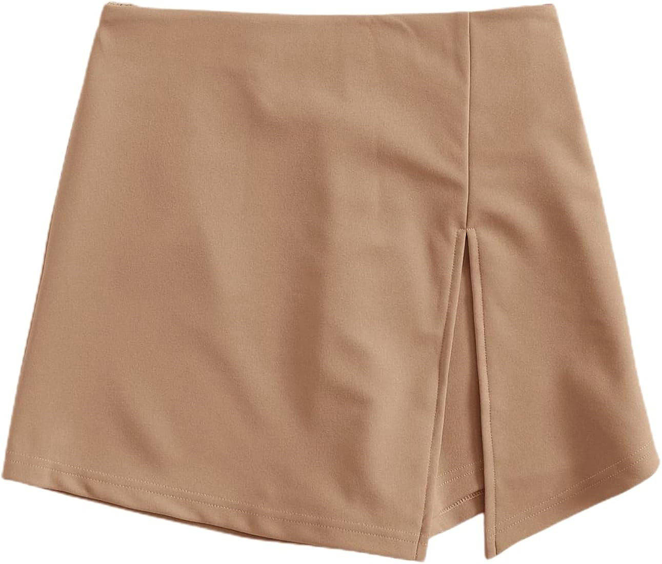 Floerns Women's Plus Size Asymmetrical Skorts High Waisted Skirts Shorts | Amazon (US)