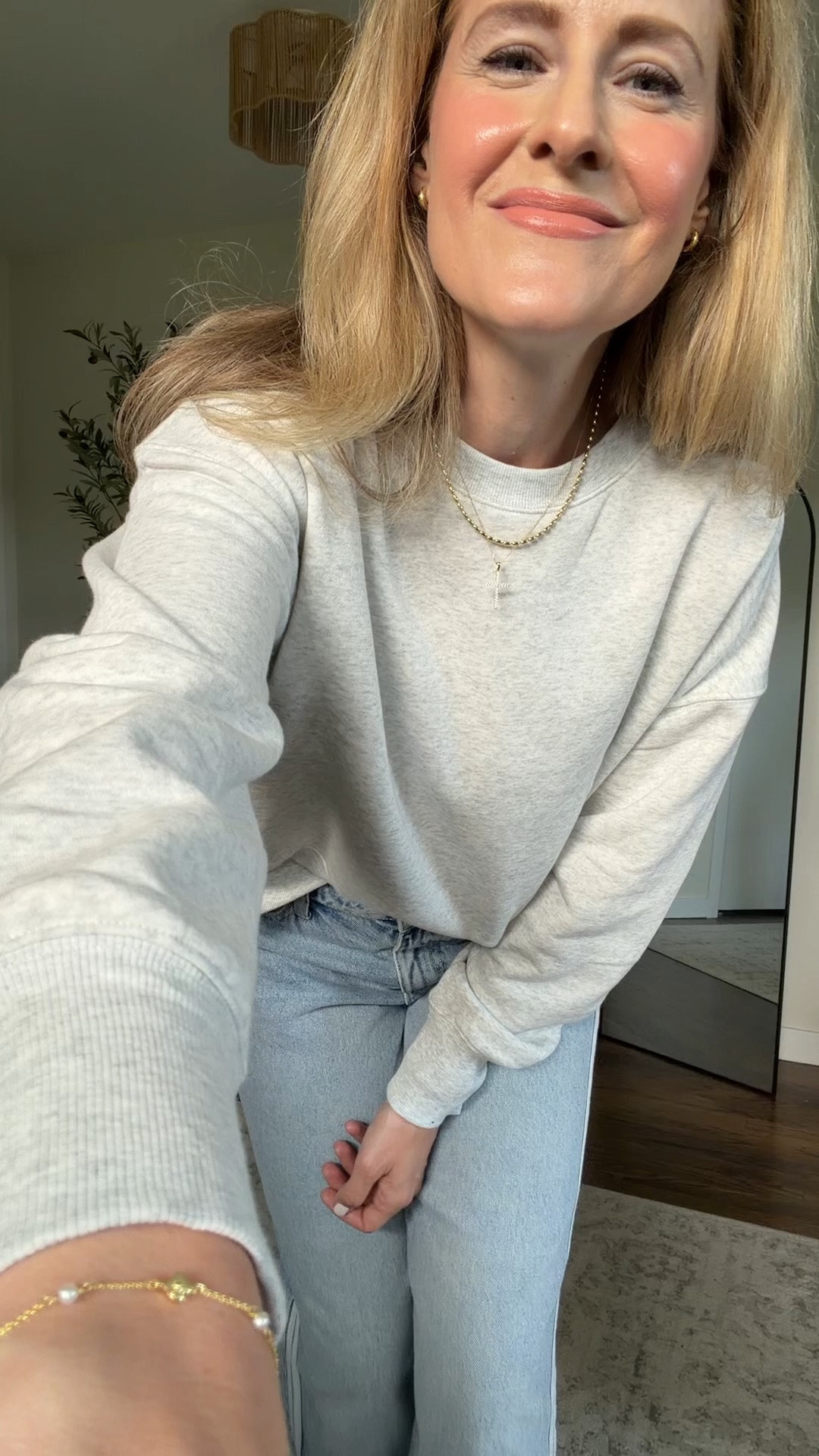 Sweatshirt is by Scenario, IN STORES ONLY. I’ll update once these go online. Jeans fit tts, I’m in a 6. #walmartfashion

#LTKOver40