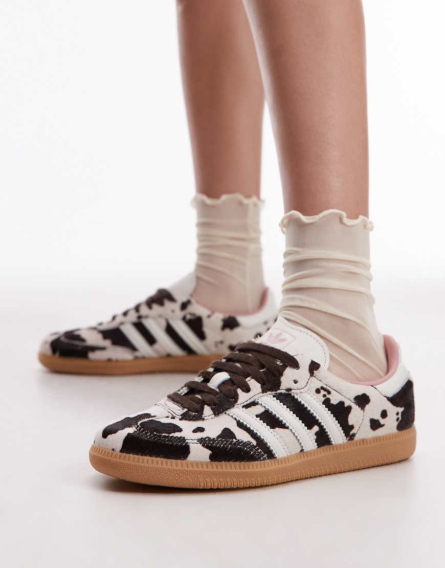 adidas Originals Samba OG trainers in cow print - exclusive to ASOS-White | ASOS (Global)