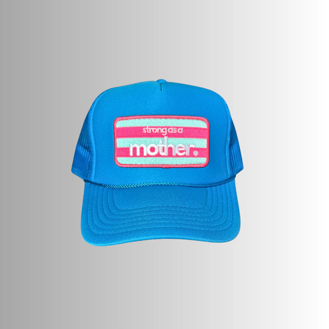 Strong as a mother™ Patch Trucker Hat - Neon Blue | Mother Hats