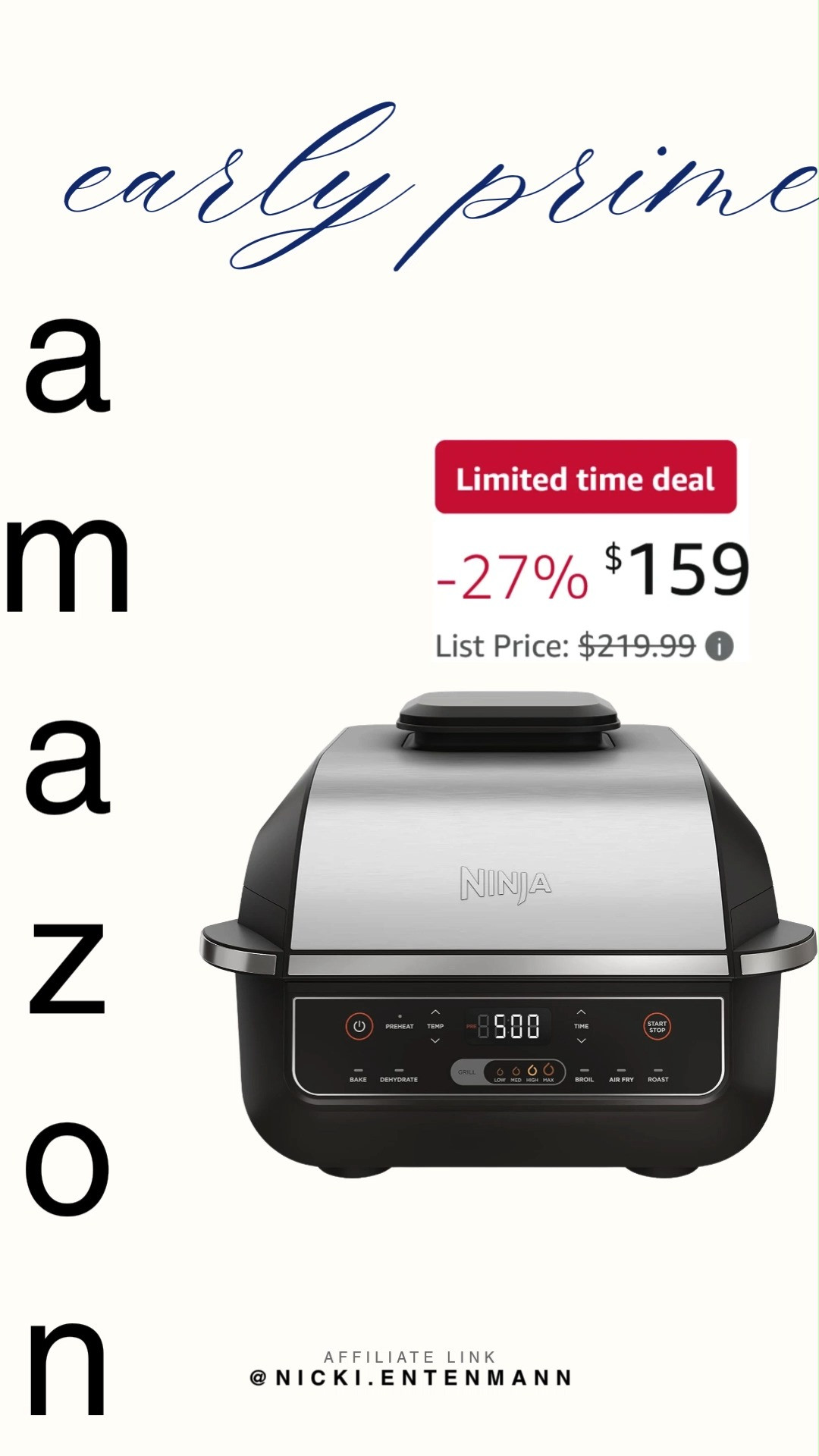 Grill, air fry, and roast with ease using the Ninja EG201 Foodi 6‑in‑1 Indoor Grill. Delicious meals come together quickly while keeping cooking fun and flavorful. 🔥🥗✨  

#NinjaFoodi #IndoorGrill #AirFry #KitchenAppliances #CookingTools #HomeChef #HealthyRecipes #FoodPrep #KitchenFinds #Roast 

 #LTKfoodie #LTKHome #LTKSaleAlert