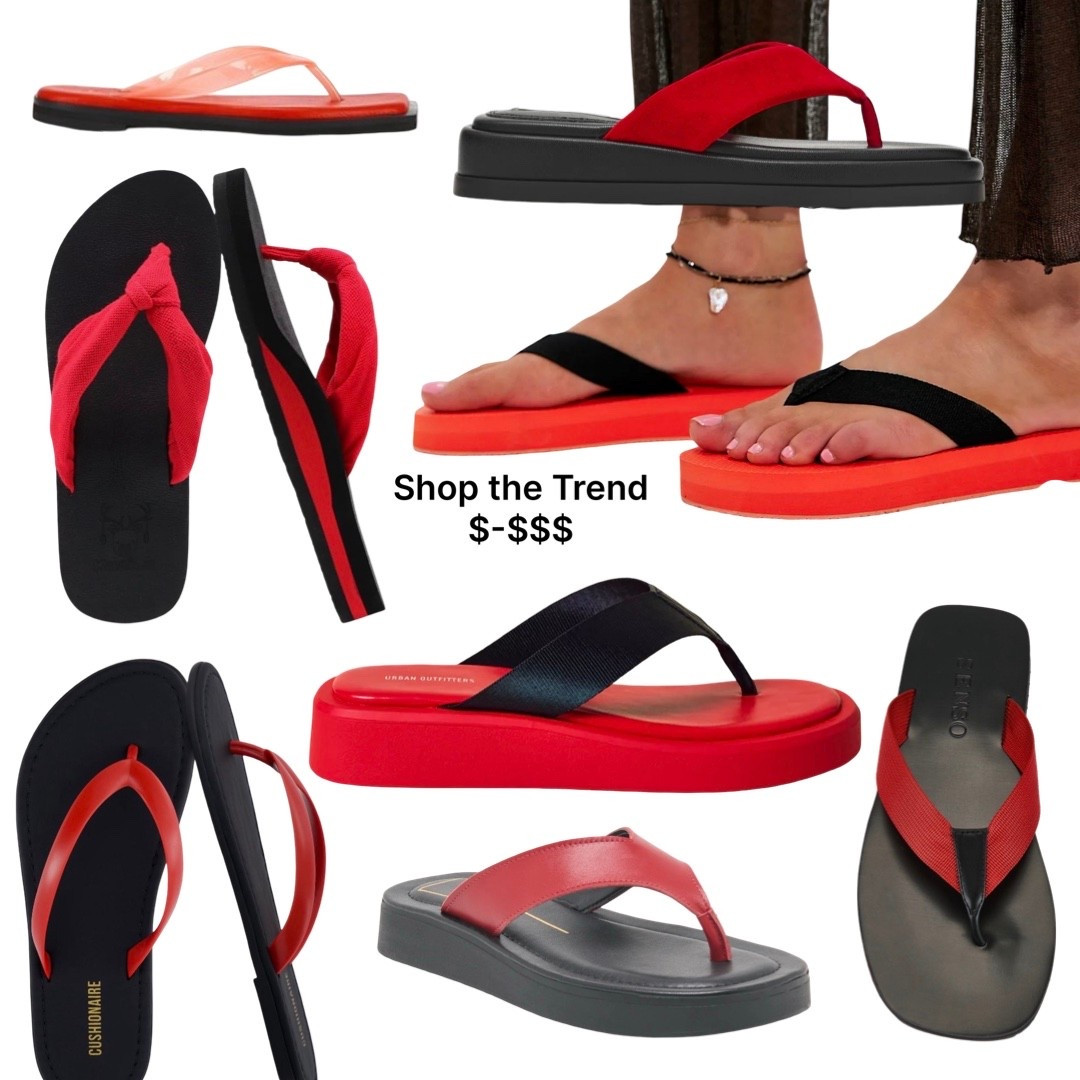 Okay I’m LOVING this vibe! 
Red and black flip flop thong sandals at different price points! 

#LTKTravel #LTKSeasonal #LTKMothersDay