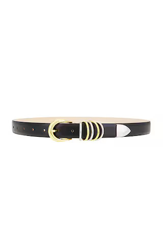 DEHANCHE Hollyhock Mixed Metal Belt in Black, Gold, & Silver | FWRD | FWRD 