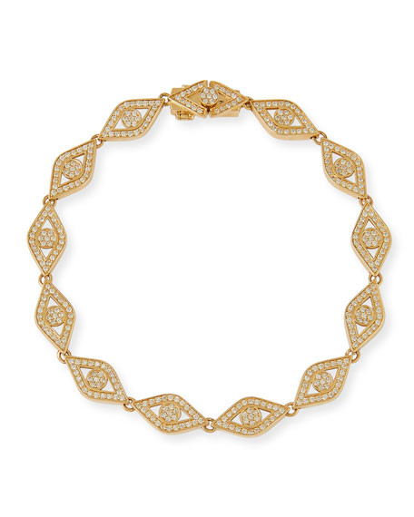 Sydney Evan 14k Diamond Evil Eye Eternity Bracelet | Neiman Marcus