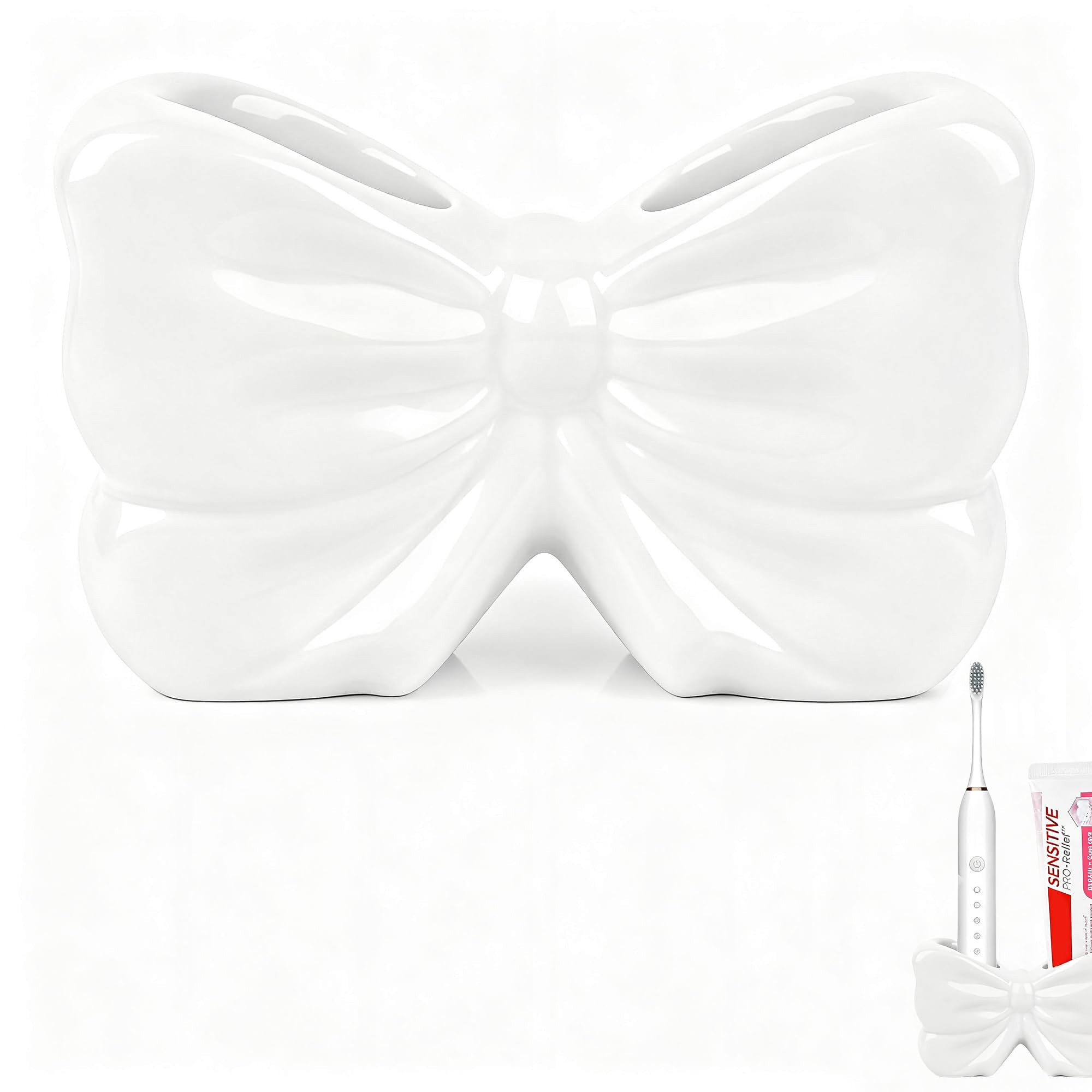 Bow Electric Toothbrush Holder, Ceramic Cute Toothpaste Holder, Bathroom Countertop Accessories f... | Amazon (CA)