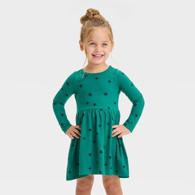 Toddler Girls' Printed Long Sleeve Dress - Cat & Jack™ | Target