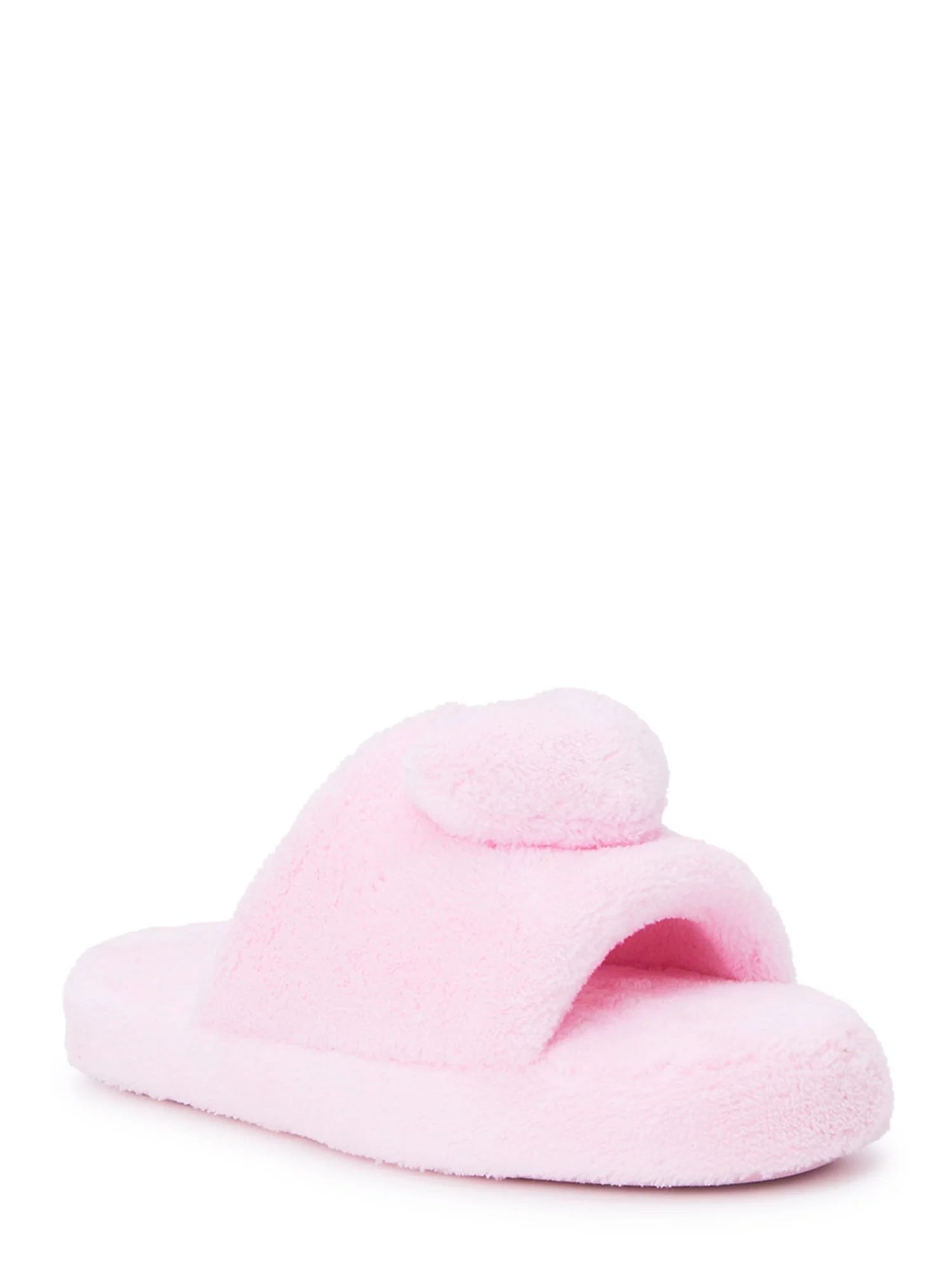 Wonder Nation Little and Big Girls Plush Slide Slippers, Sizes 13/1-6 | Walmart (US)