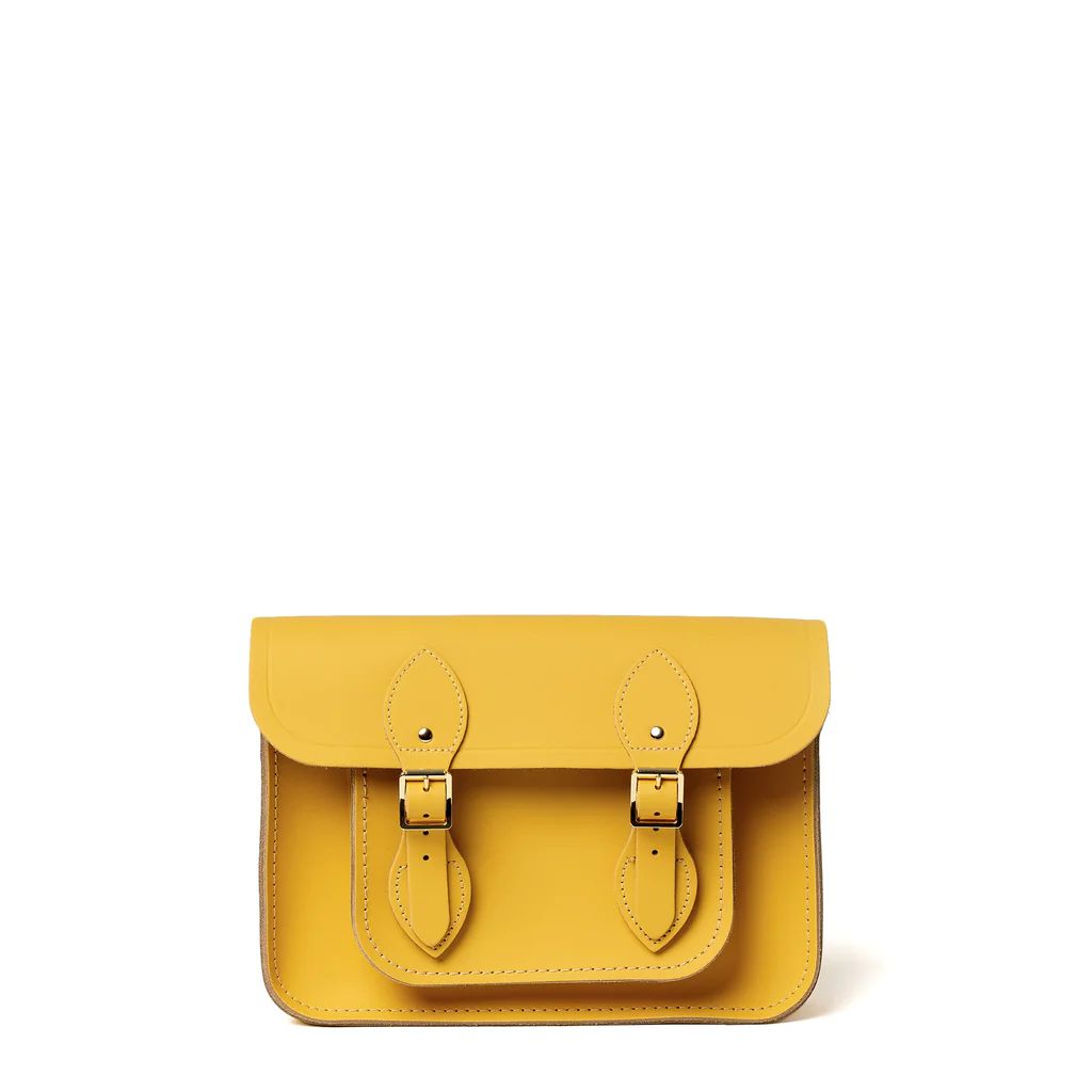 11 Inch Magnetic Satchel in Leather - Indian Summer Yellow Matte | The Cambridge Satchel Company