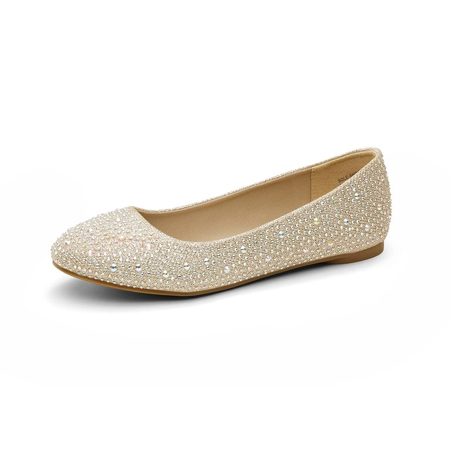 DREAM PAIRS Women's Sole-Shine Rhinestone Ballet Flats Shoes | Amazon (US)