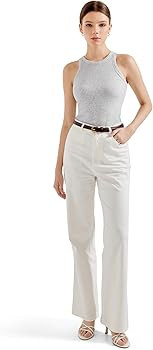 SUUKSESS Women Padded Cotton Ribbed Tank Tops High Neck Racerback Basic Tops | Amazon (US)