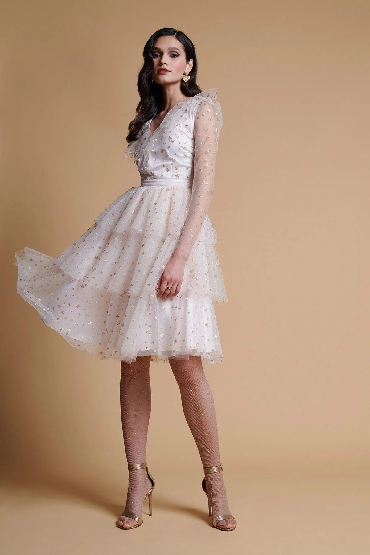 Long Sleeve Tulle Fit and Flare Dress | Rachel Parcell