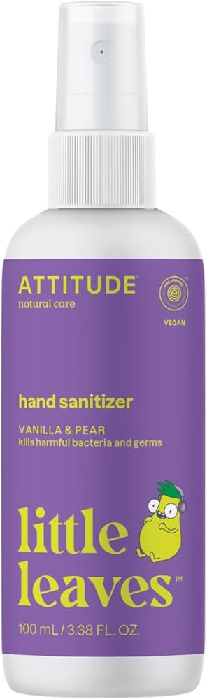 ATTITUDE Kids Hand Sanitizer Spray, EWG Verified, Travel Size, Vanilla Pear Scent, Plant-Based & ... | Amazon (US)