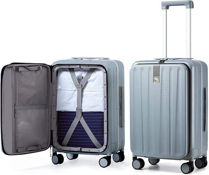 Hanke Carry On Luggage, Suitcase with Wheels & Front Opening, 20in Spinner Luggage Built in TSA A... | Amazon (US)