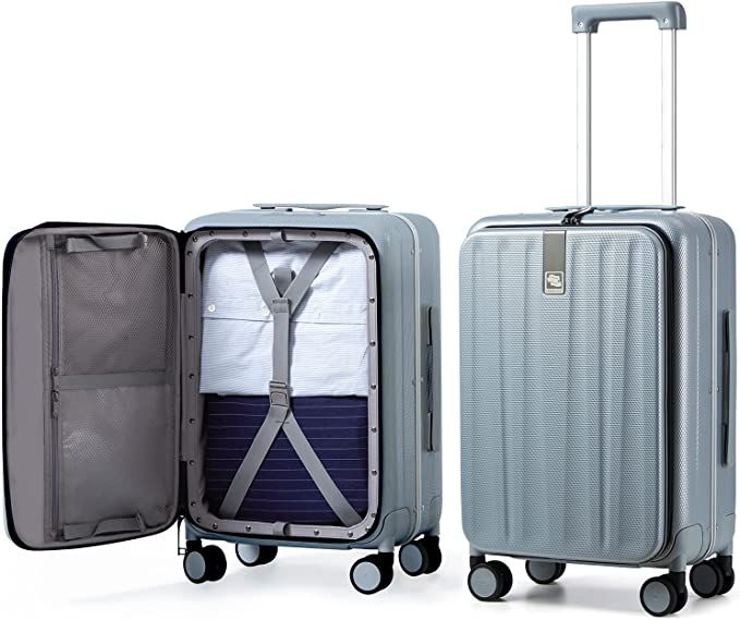 Hanke Carry On Luggage, Suitcase with Wheels & Front Opening, 20in Spinner Luggage Built in TSA A... | Amazon (US)