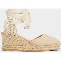 Maureene Sand Canvas Espadrille Wedges Beige, Beige | L.K. Bennett (UK)