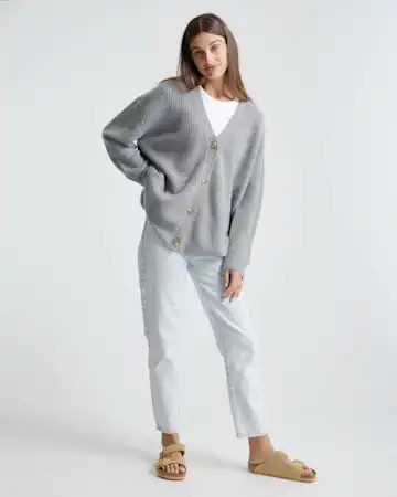 Mongolian Cashmere Oversized Boyfriend Cardigan Sweater | Quince