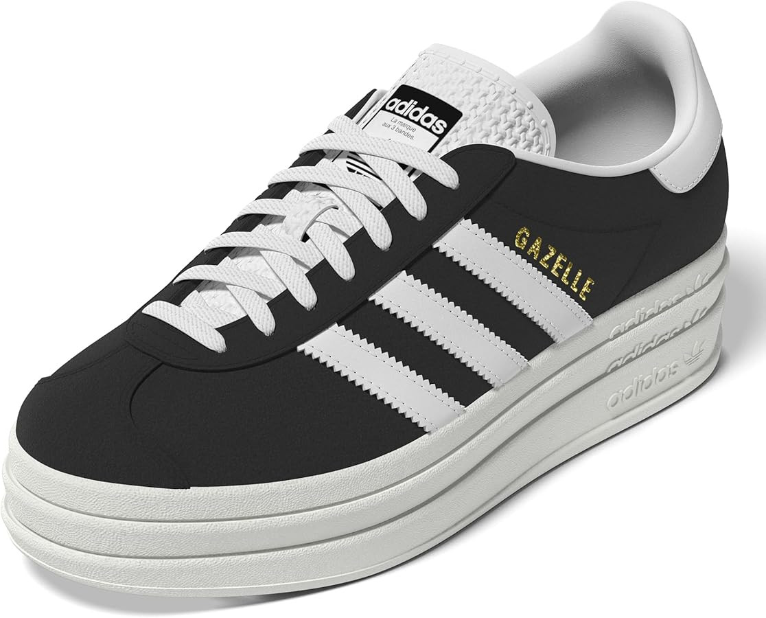 adidas Womens Gazelle Bold Black White Size 8.5 | Amazon (US)